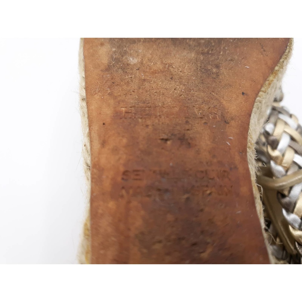 *SOLD*HERMES SOFIA METALLIC BRAIDED STRAP WEDGES - Picture 10 of 11